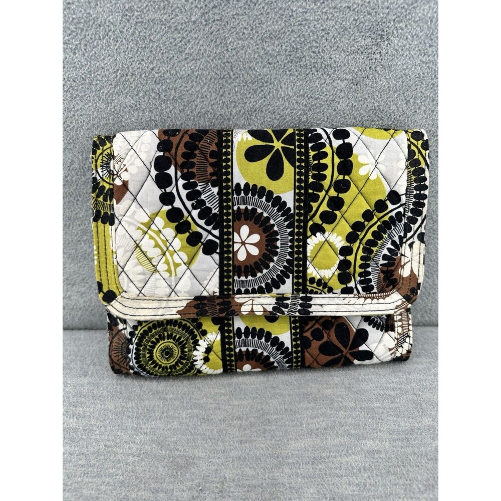 VERA BRADLEY Jewelry Folio Tri Fold Travel Organizer Case Cocoa 11 Pockets